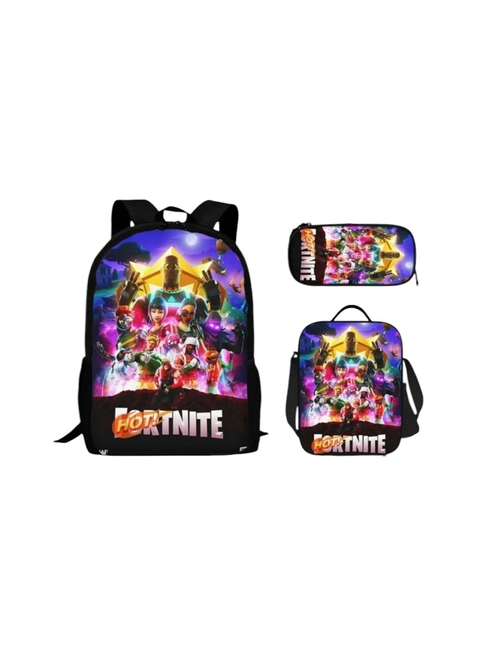 Fortnite 3-Piece Backpack Set Backpack LunchboxPencil Case Gamer Back to School‎